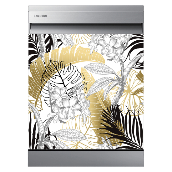 Vinilo Adhesivo para lavavajillas - Hojas tropicales