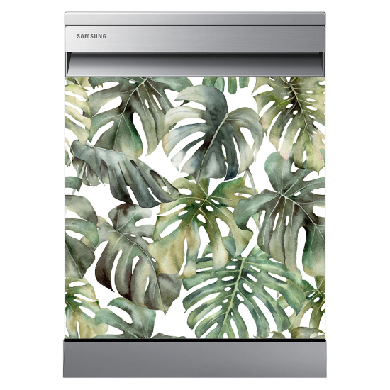 Vinilo Adhesivo para lavavajillas - Hojas tropicales