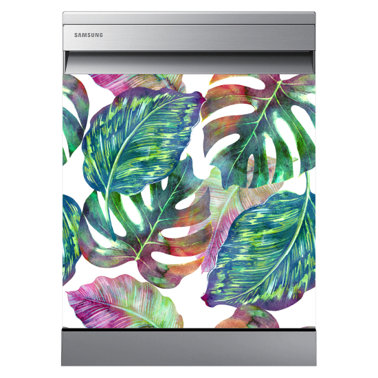 Vinilo Adhesivo para lavavajillas - Hojas tropicales