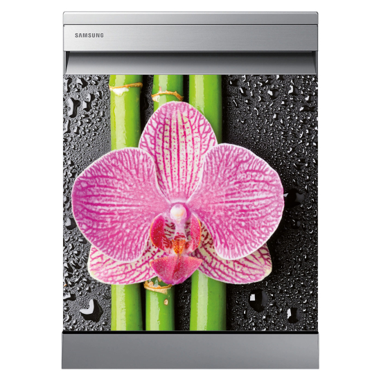 Vinilo Adhesivo para lavavajillas - Orquídea bambú zen