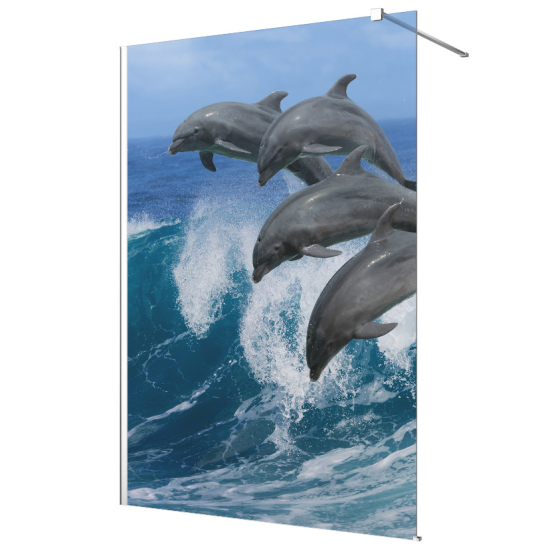 Vinilo Adhesivo para mampara de ducha esmerilado - Delfines
