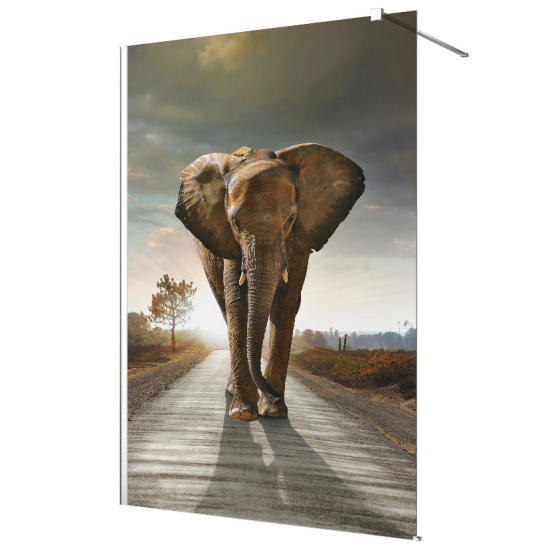 Vinilo Adhesivo para mampara de ducha esmerilado - Elefante