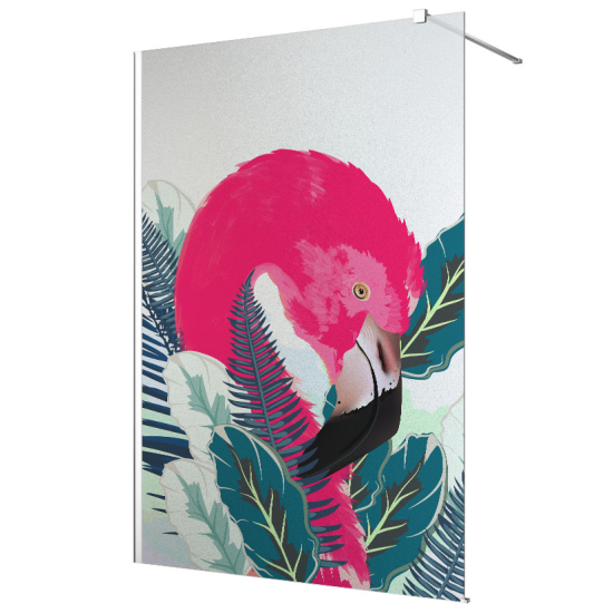 Vinilo Adhesivo para mampara de ducha esmerilado - Flamenco Rosa
