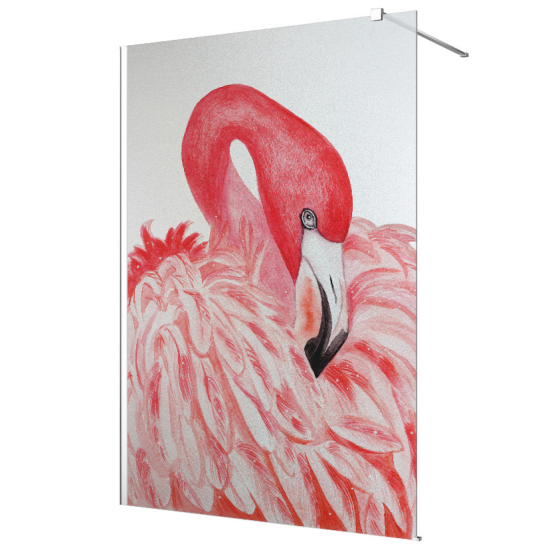 Vinilo Adhesivo para mampara de ducha esmerilado - Flamenco rosa