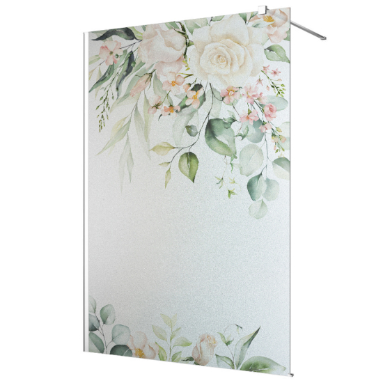Vinilo Adhesivo para mampara de ducha esmerilado - Flores