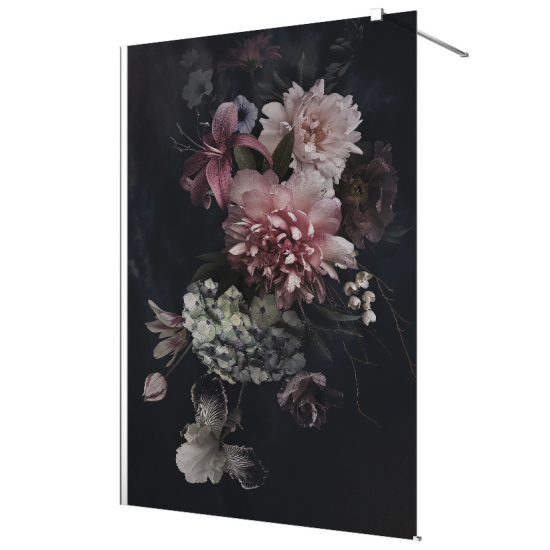 Vinilo Adhesivo para mampara de ducha esmerilado - Flores