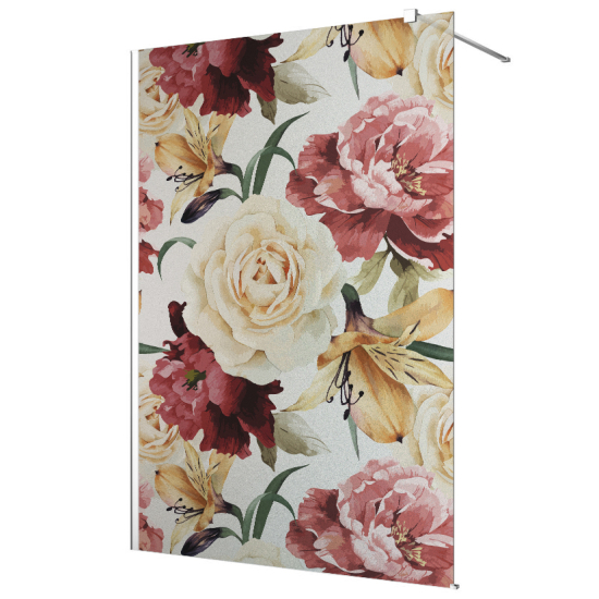 Vinilo Adhesivo para mampara de ducha esmerilado - Flores