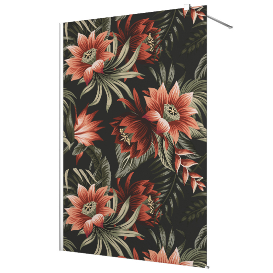 Vinilo Adhesivo para mampara de ducha esmerilado - Flores tropicales