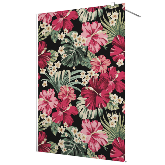 Vinilo Adhesivo para mampara de ducha esmerilado - Flores tropicales