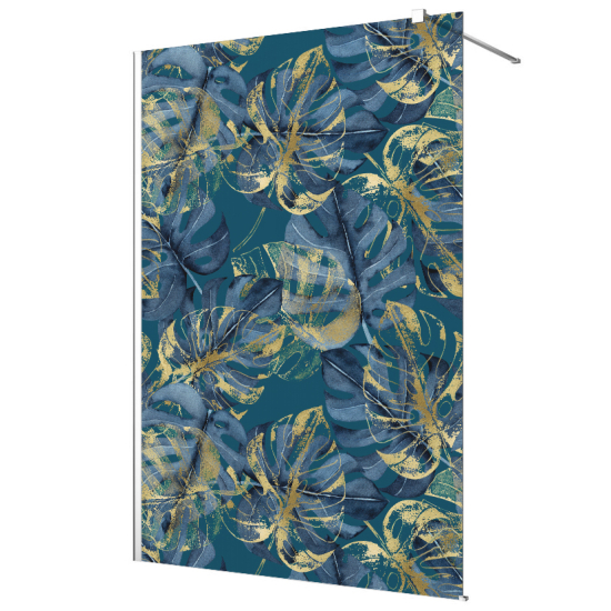 Vinilo Adhesivo para mampara de ducha esmerilado - Hojas Tropicales