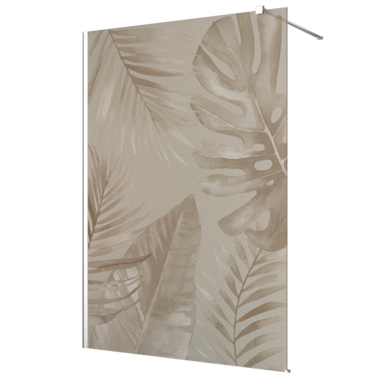 Vinilo Adhesivo para mampara de ducha esmerilado - Hojas Tropicales