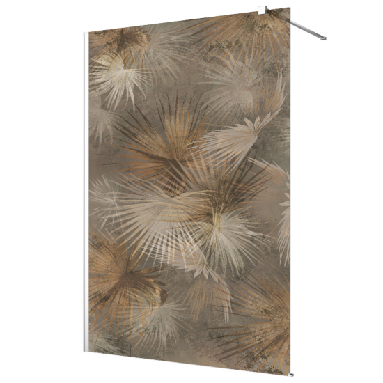 Vinilo Adhesivo para mampara de ducha esmerilado - Hojas Tropicales