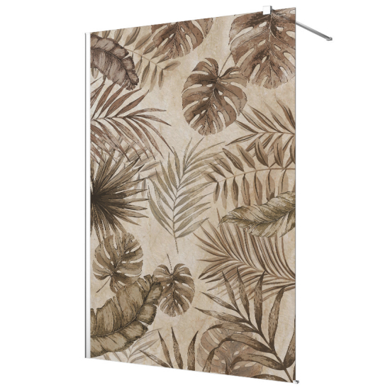 Vinilo Adhesivo para mampara de ducha esmerilado - Hojas Tropicales