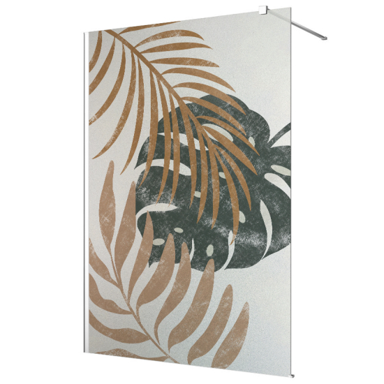 Vinilo Adhesivo para mampara de ducha esmerilado - Hojas Tropicales