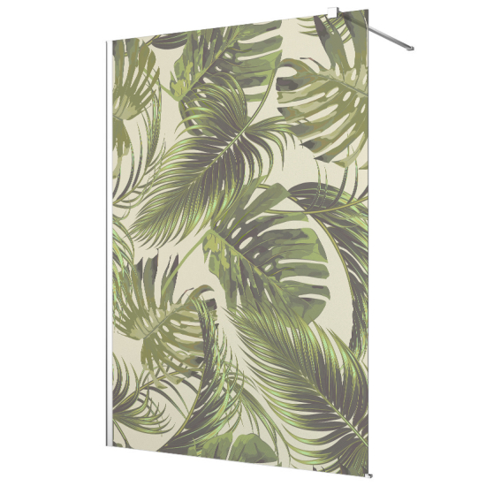 Vinilo Adhesivo para mampara de ducha esmerilado - Hojas Tropicales