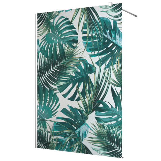 Vinilo Adhesivo para mampara de ducha esmerilado - Hojas Tropicales