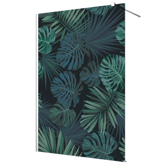 Vinilo Adhesivo para mampara de ducha esmerilado - Hojas Tropicales