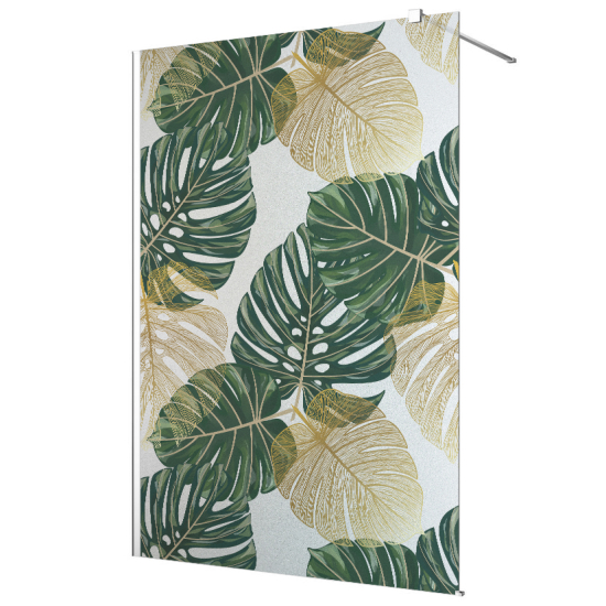 Vinilo Adhesivo para mampara de ducha esmerilado - Hojas Tropicales