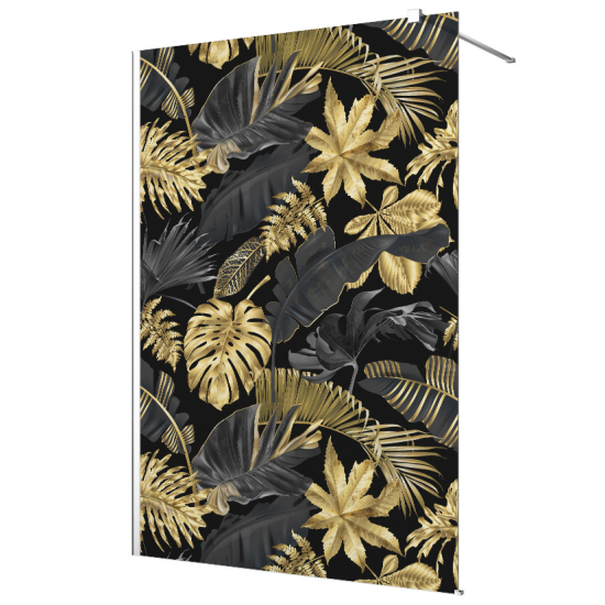 Vinilo Adhesivo para mampara de ducha esmerilado - Hojas Tropicales