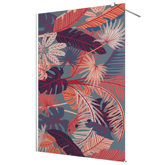 Vinilo Adhesivo para mampara de ducha esmerilado - Hojas Tropicales