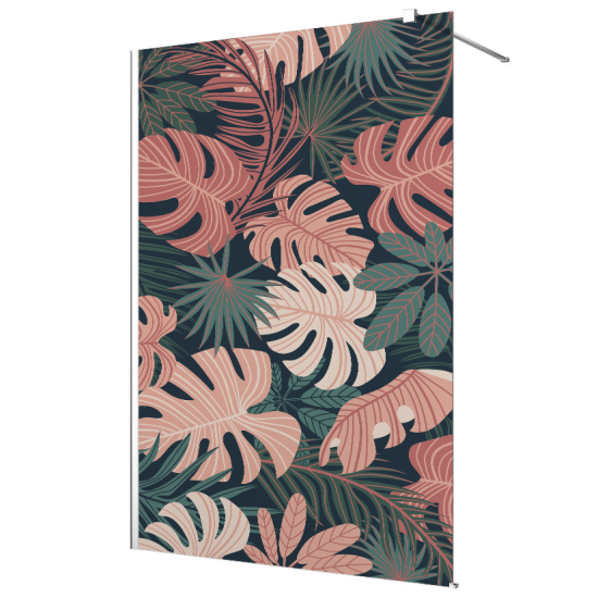 Vinilo Adhesivo para mampara de ducha esmerilado - Hojas Tropicales