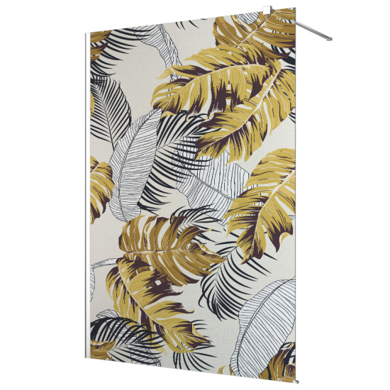 Vinilo Adhesivo para mampara de ducha esmerilado - Hojas Tropicales