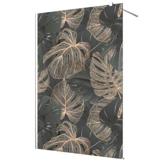 Vinilo Adhesivo para mampara de ducha esmerilado - Hojas Tropicales