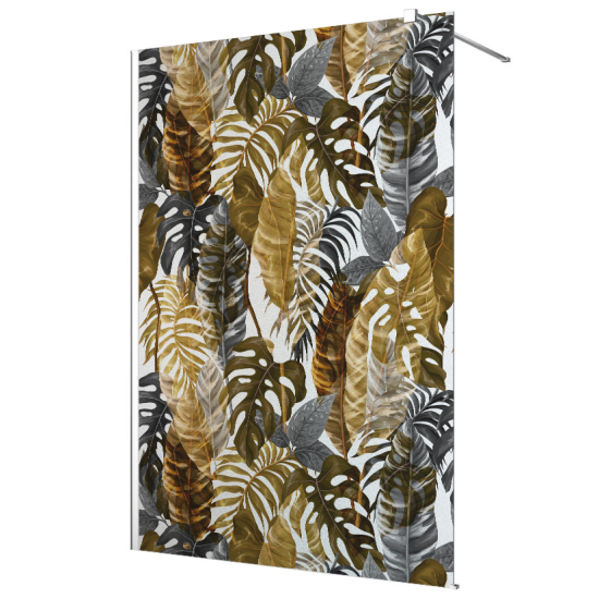 Vinilo Adhesivo para mampara de ducha esmerilado - Hojas Tropicales