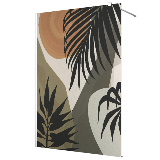 Vinilo Adhesivo para mampara de ducha esmerilado - Hojas Tropicales