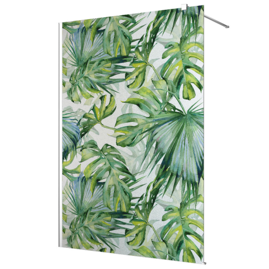 Vinilo Adhesivo para mampara de ducha esmerilado - Hojas Tropicales