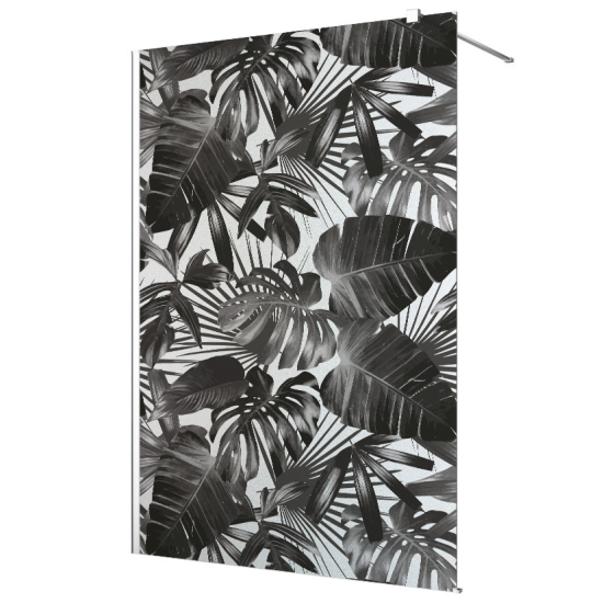 Vinilo Adhesivo para mampara de ducha esmerilado - Hojas Tropicales