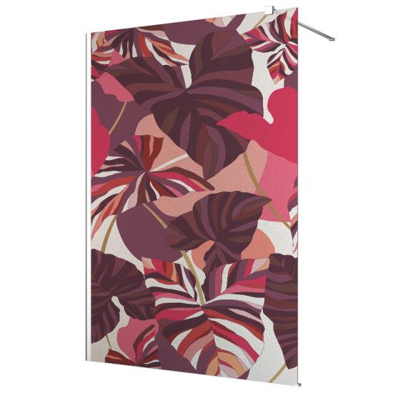 Vinilo Adhesivo para mampara de ducha esmerilado - Hojas Tropicales