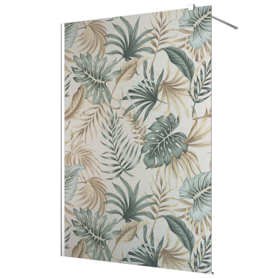 Vinilo Adhesivo para mampara de ducha esmerilado - Hojas Tropicales