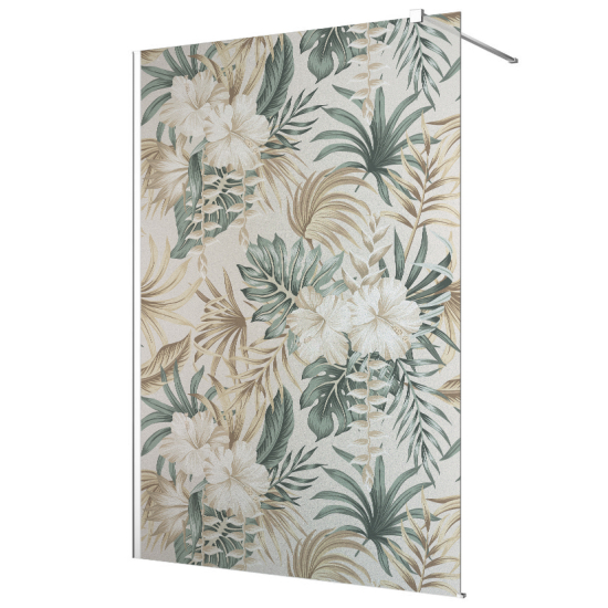 Vinilo Adhesivo para mampara de ducha esmerilado - Hojas Tropicales