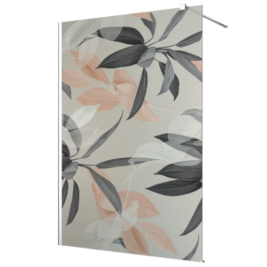 Vinilo Adhesivo para mampara de ducha esmerilado - Hojas Tropicales