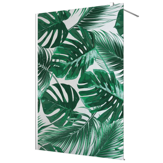 Vinilo Adhesivo para mampara de ducha esmerilado - Hojas Tropicales