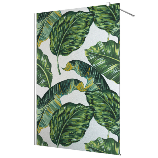 Vinilo Adhesivo para mampara de ducha esmerilado - Hojas Tropicales