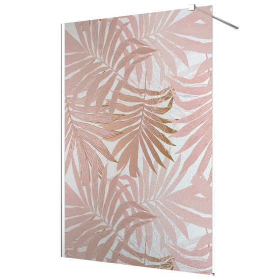 Vinilo Adhesivo para mampara de ducha esmerilado - Hojas Tropicales