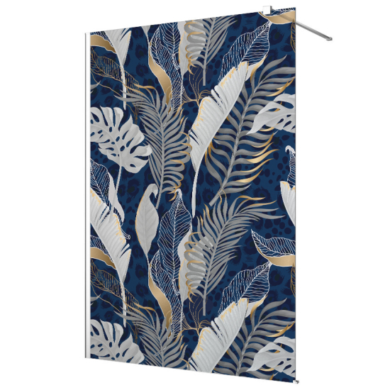 Vinilo Adhesivo para mampara de ducha esmerilado - Hojas Tropicales