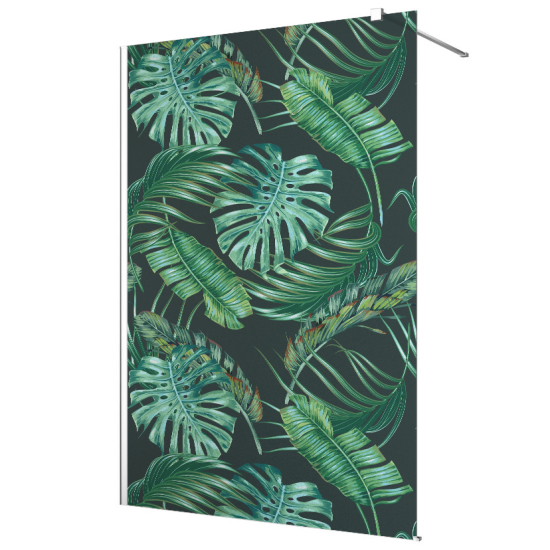 Vinilo Adhesivo para mampara de ducha esmerilado - Hojas Tropicales