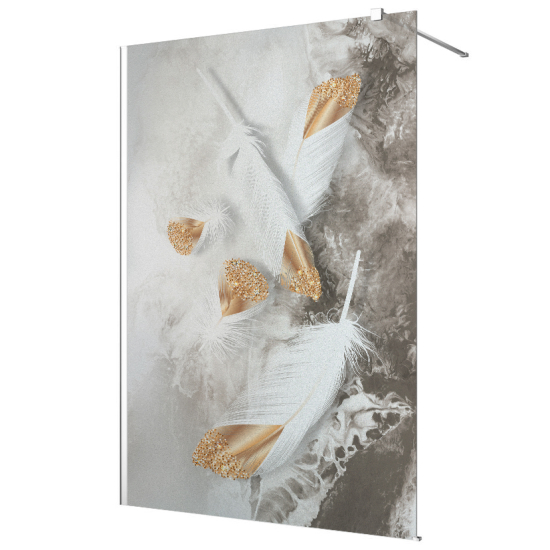 Vinilo Adhesivo para mampara de ducha esmerilado - Plumas