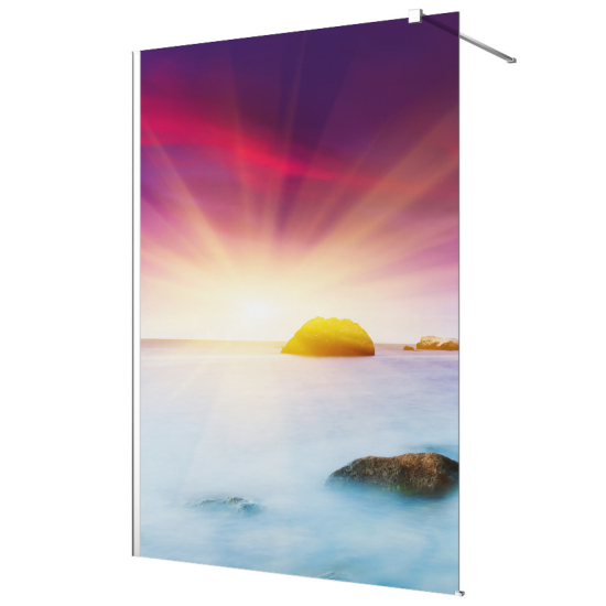 Vinilo Adhesivo para mampara de ducha esmerilado - Puesta de sol