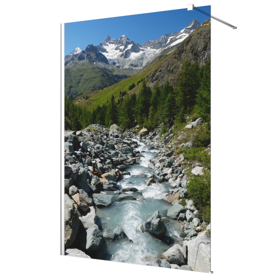 Vinilo Adhesivo para mampara de ducha esmerilado - Río Montaña