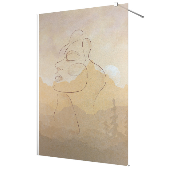Vinilo Adhesivo para mampara de ducha esmerilado - Rostro Abstracto