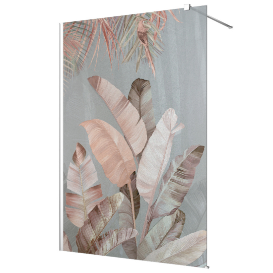 Vinilo Adhesivo para mampara de ducha esmerilado - Tallos Tropicales