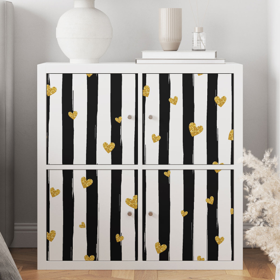 Vinilo Adhesivo para muebles - Corazones Rayas