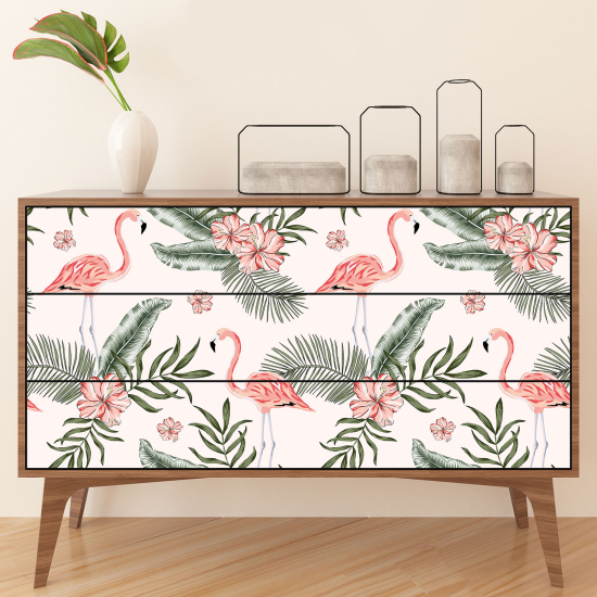 Vinilo Adhesivo para muebles - Flamencos rosas
