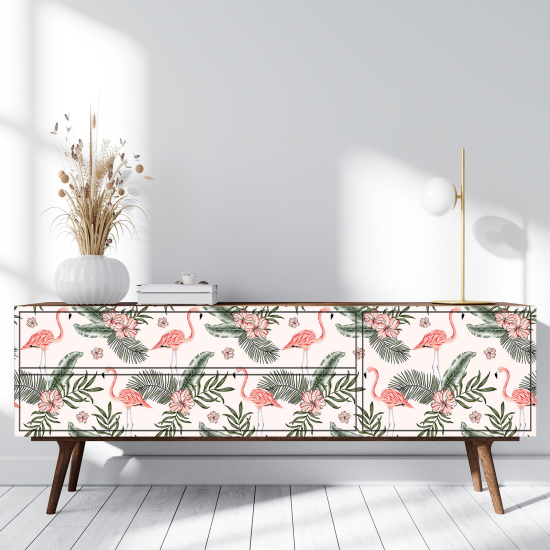 Vinilo Adhesivo para muebles - Flamencos rosas