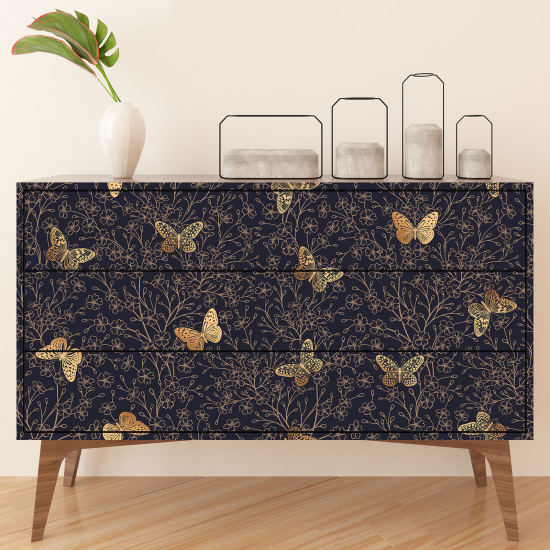 Vinilo Adhesivo para muebles - Flores Mariposas