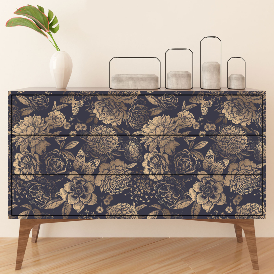 Vinilo Adhesivo para muebles - Flores Mariposas